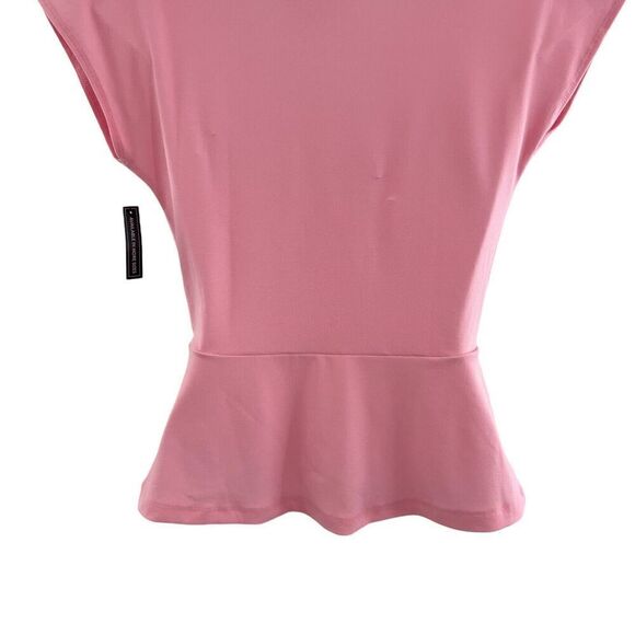 Leith Peplum Top Women's Size XXS Pink Sleeveless V-Neck Stretchy *Flaws - Picture 3 of 14